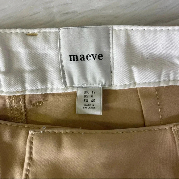 Maeve Curved Cropped Chino Pants Anthropologie Size 8 - Picture 8 of 9